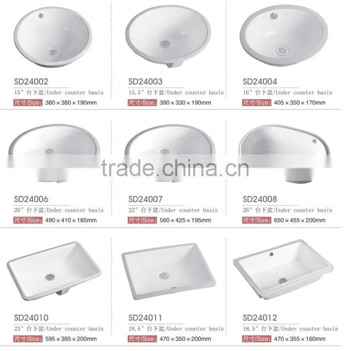 hot sale american standard undermount sinks size