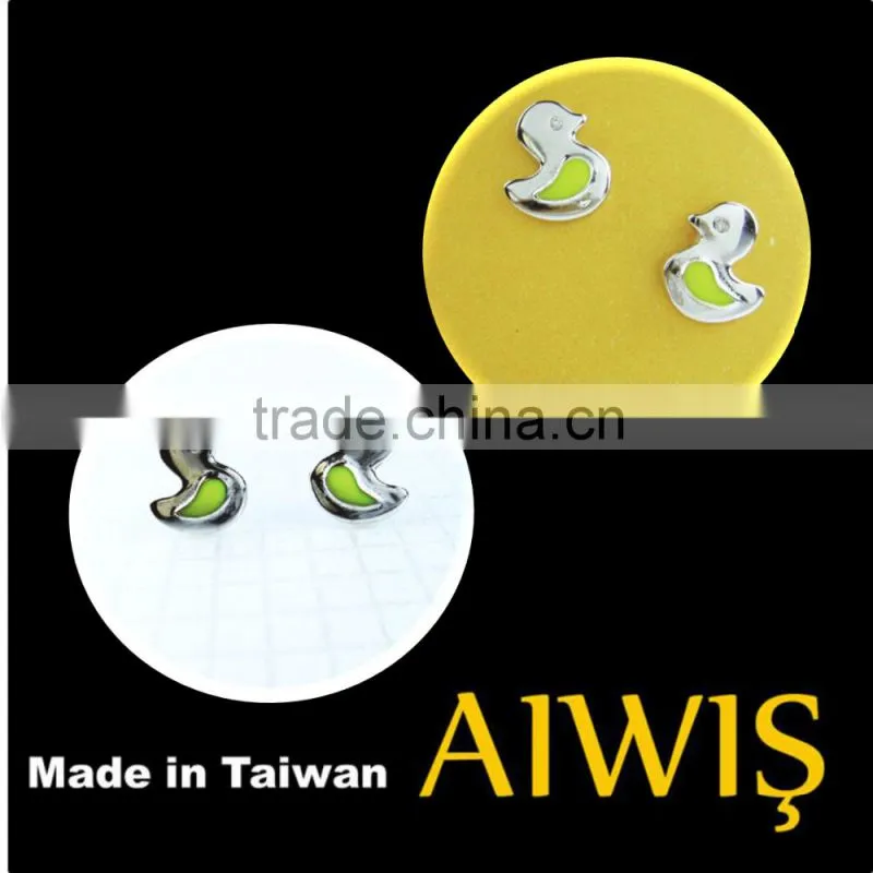 Hottest High Quality Cute Duck Deisgn Sterling Silver Earring Gifts