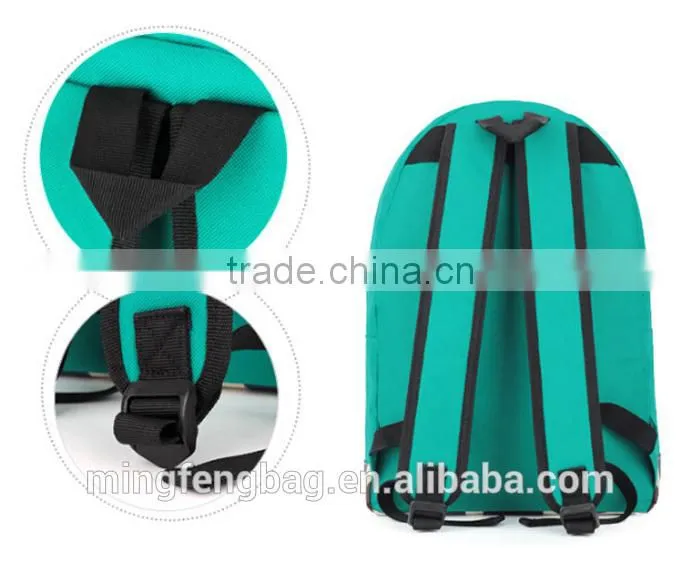 Custom High Quality Nylon Print Fabric High School Student Backpack Bag For Girl