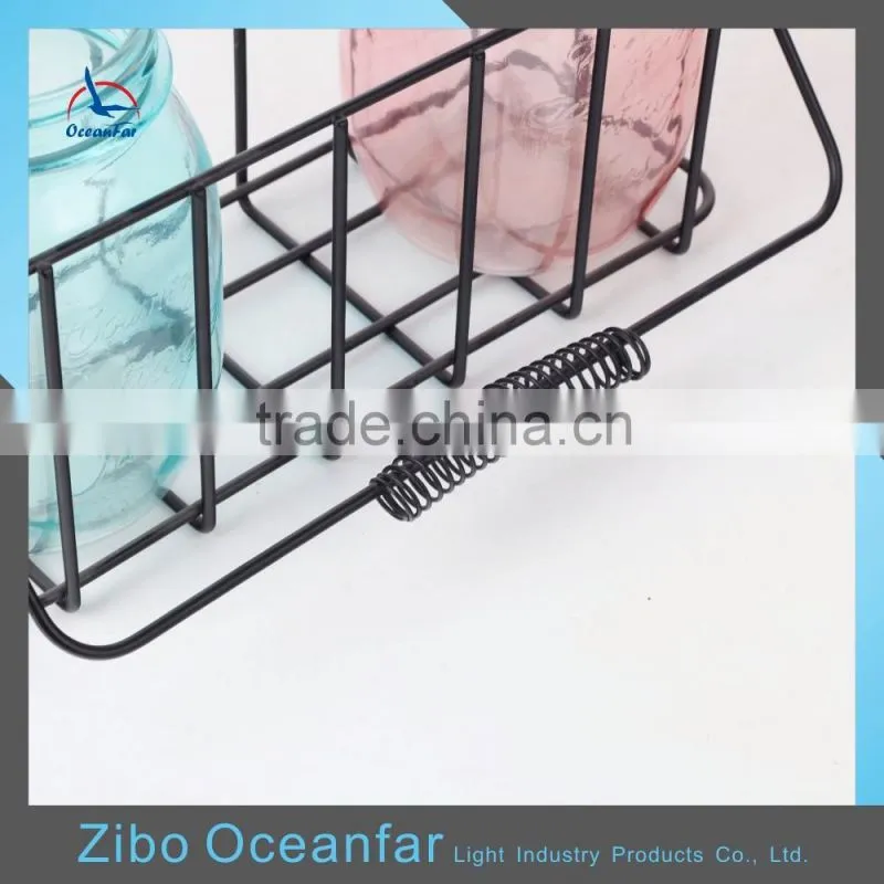 Hot Sale Colored Jars Drinking Mason Glass Metal Stand 16oz Mason Jars Wholesale