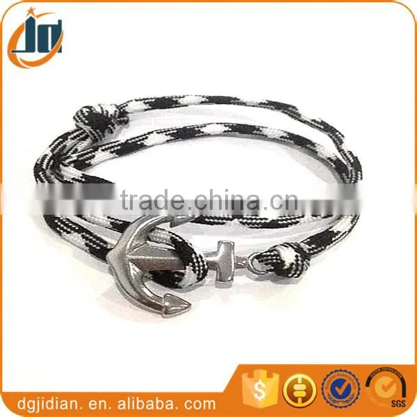 Nautical Rope Anchor Hook Bangle Adjustable Knot Anchor Hook handmade rope Bracelet