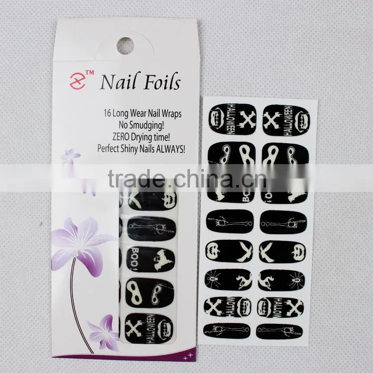 glow in the dark Halloween decoration metallic nail art wraps