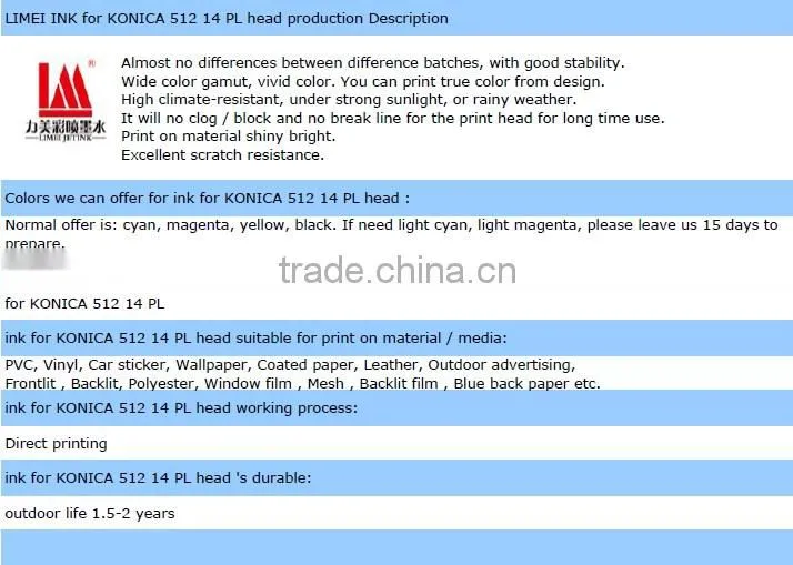 LIMEI Konica 512 printhead konica solvent ink