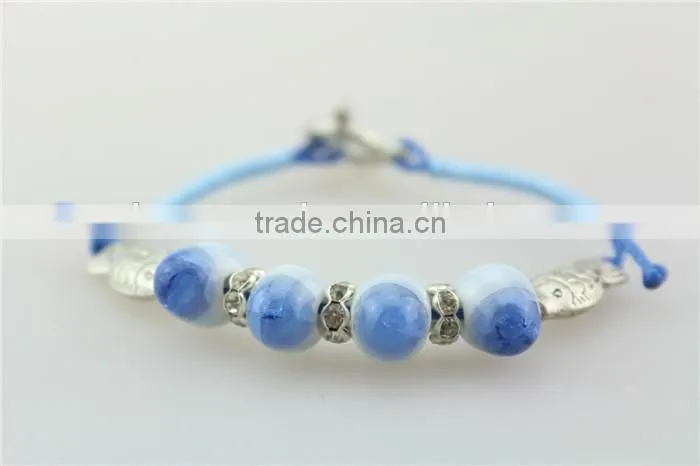 Bead ceramic wristband Bracelet , fish shape silver material bracelet