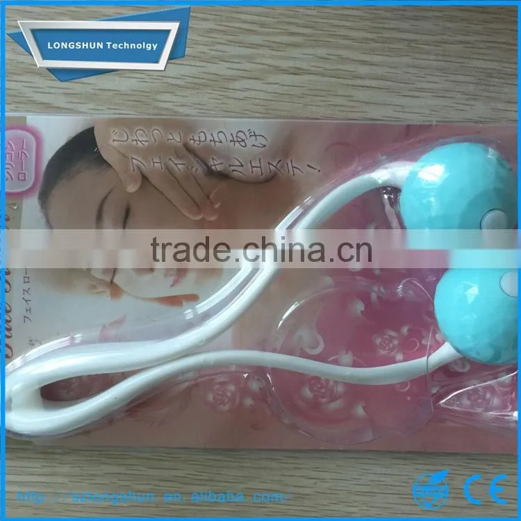 Two ball face relax massager, plasitc handheld facial roller massager