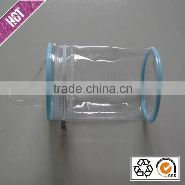Chinese factory heat pressing clear pvc zipper bag