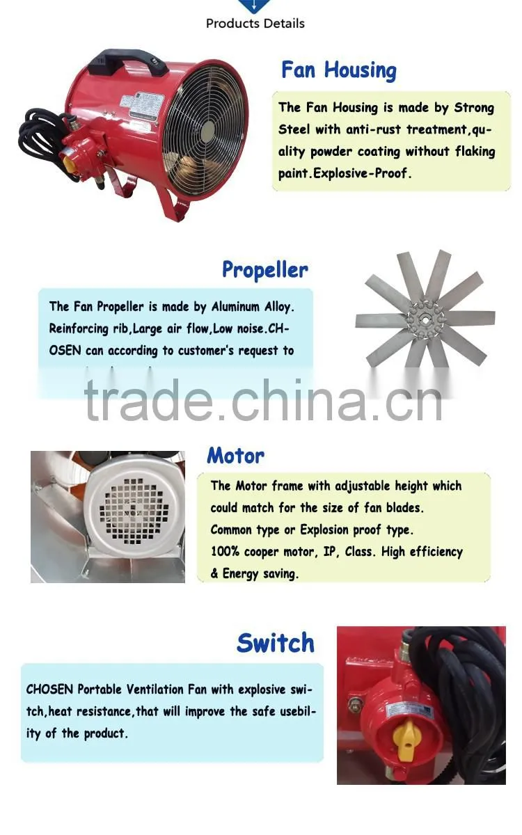 12'' Industrial portable air cooling blower fan axial fan
