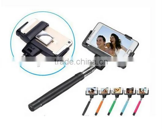 D09 with mirror bluetooth selfie stick,extendable self-portrait monopod with mirror D09