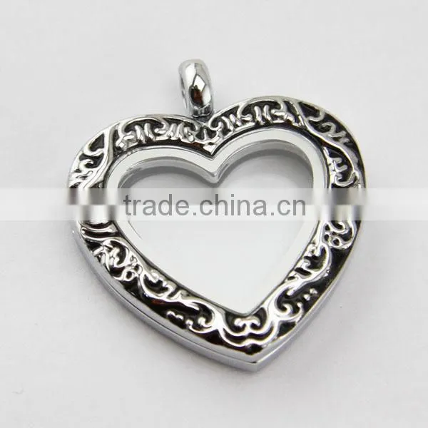 30MM round crystals locket pendant necklace