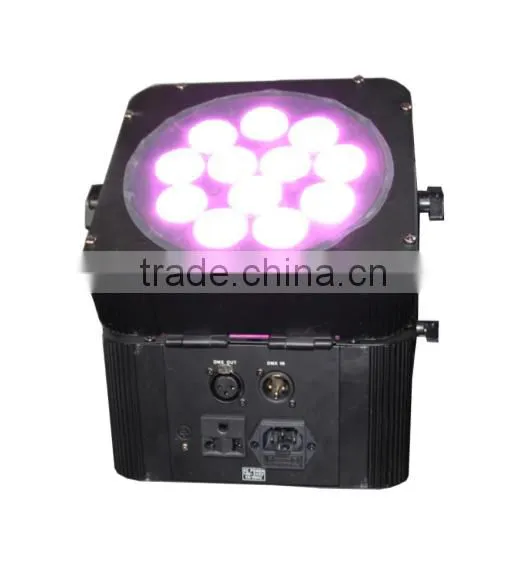 12x15w RGBWA 5in1 DMX wireless Battery led flat par light