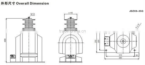 JDZX9-35 Voltage transformer type high voltage transformer price 11kv single voltage transformer