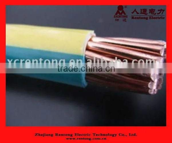 Green&yellow PVC insulated stranded copper cable