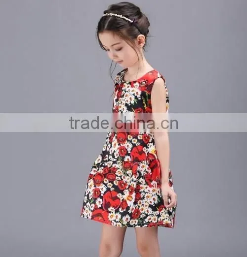 2016 new arrived girls puffy dresses for kids cheap selling flower baby dress designer party dresses kids
