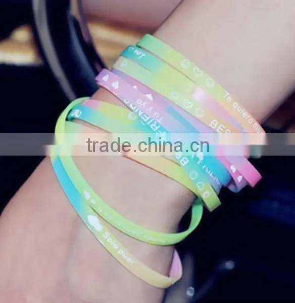 Silicone Bracelet With Silk Screen Printing Logo For Sales