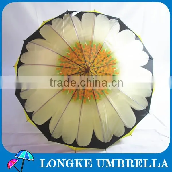 24"*16K double layer chrysanthemum design straight umbrella woman umbrella