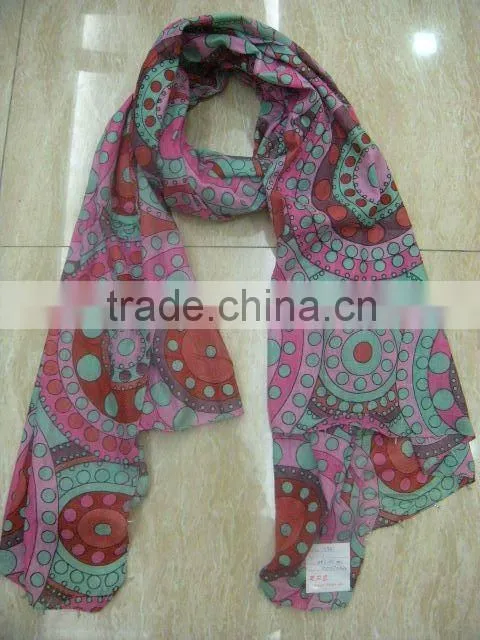 Cotton Flower Printed Scarfs/Scarves Design 2013