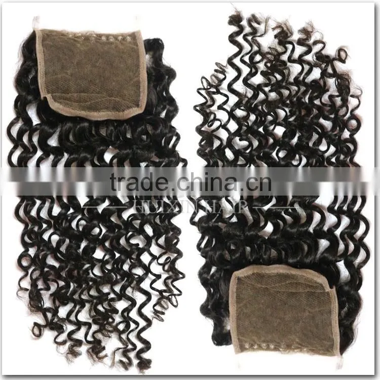 Cheap grade 6A 100% remy baby curly lace closure 4x4 brazilian hair lace closure