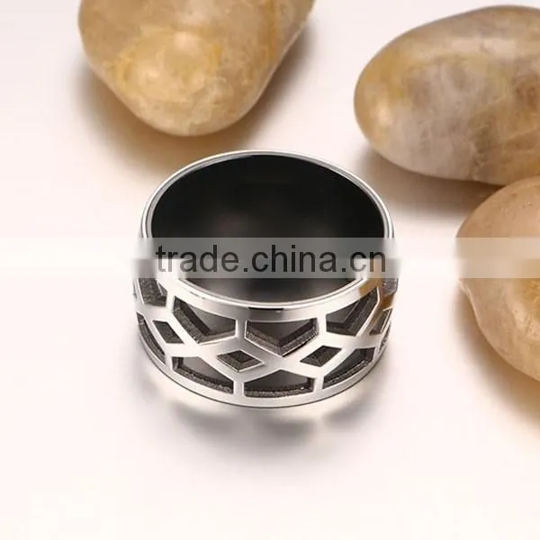 2016 New Design Fashion Black Stainless Steel Men ring