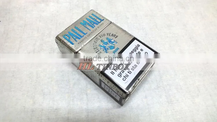 Cigarette Metal Tin Can Tin Box with Hinged Lid