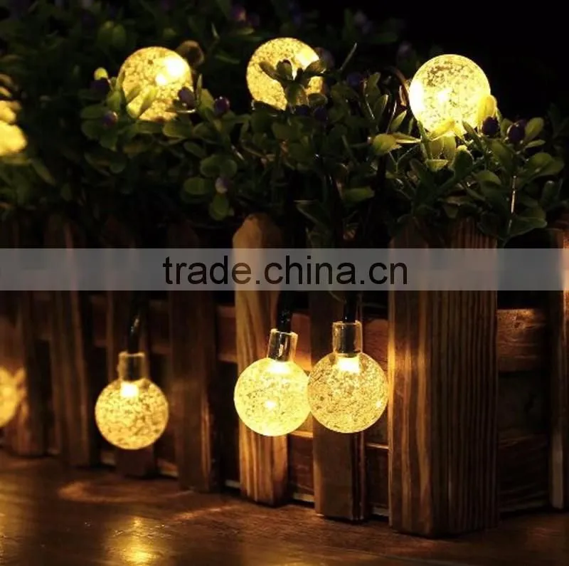 Christmas Holiday Name Solar Power 4.8M 20 LED Ball String Lights