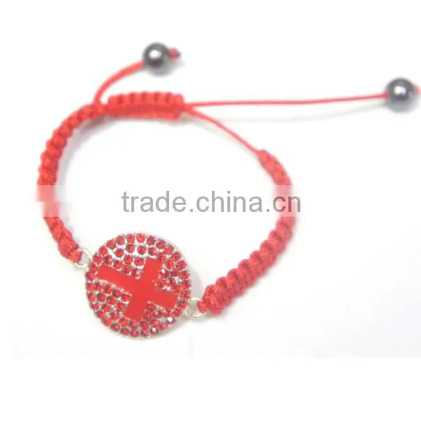 weaving rope bracelet ,colorful catholic rosary cross bracelet,fashion charm jewelry bracelet jewelry