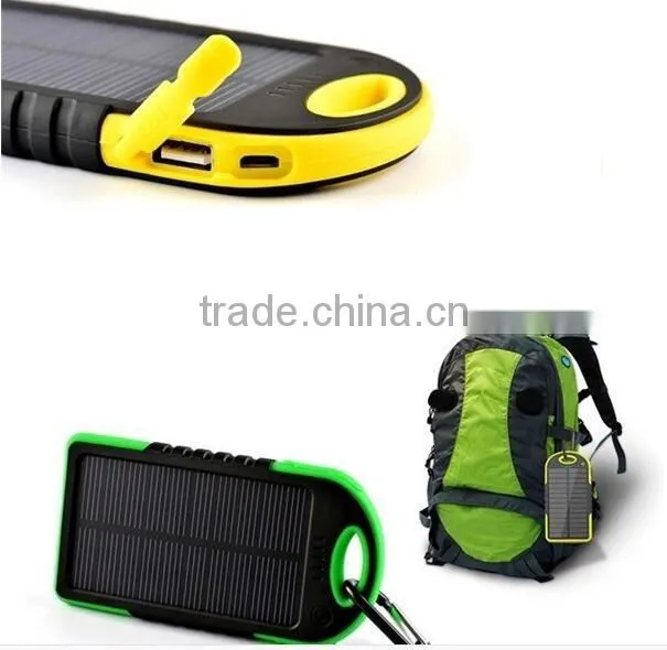 China hot sell product waterproof mobile phone solar power bank charger 8000mah
