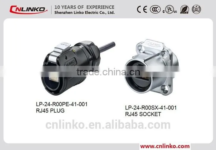 With Snap-fastener Dust-proof IP67 RJ45 Connector With Dust Cap