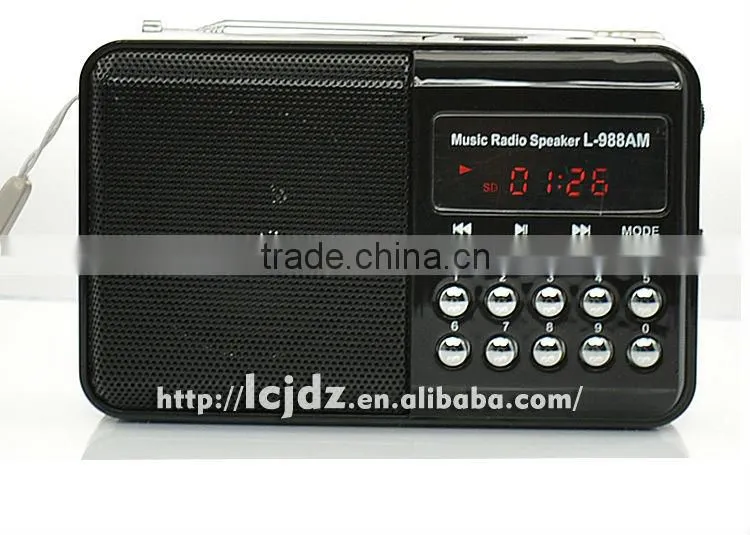 L-988AM Portable mini mp3 radio, mini am/fm radio mp3 player