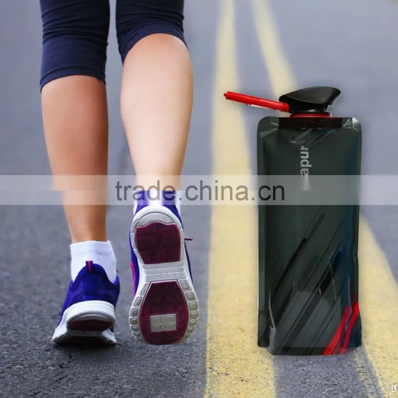 Stand up water pouch with spout and pull-puch top/foldable spout drinking water pouch/ water packaging bags