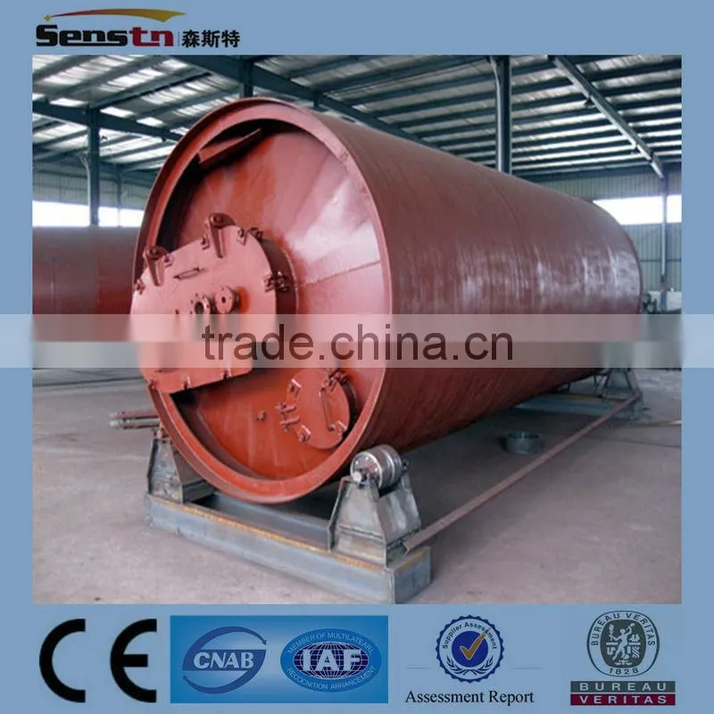 CE BV certified waste tire plastic rubber pyrolysis machinery