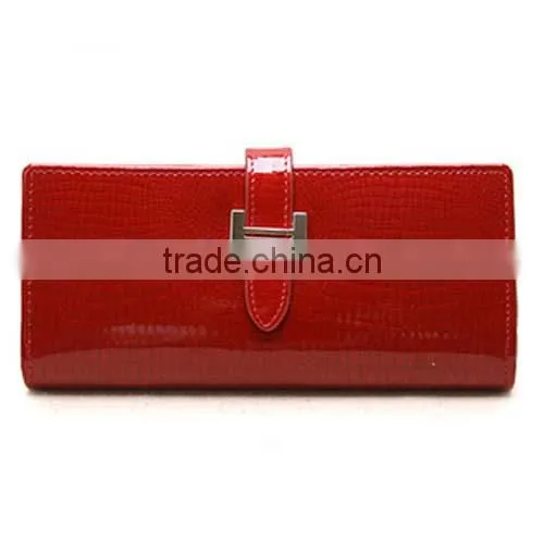 latest Design Ladies Free Leather Patent Alligator Pattern Wallet/Purse (BCN002)