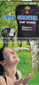 Outdoor black solar heating camp shower bag