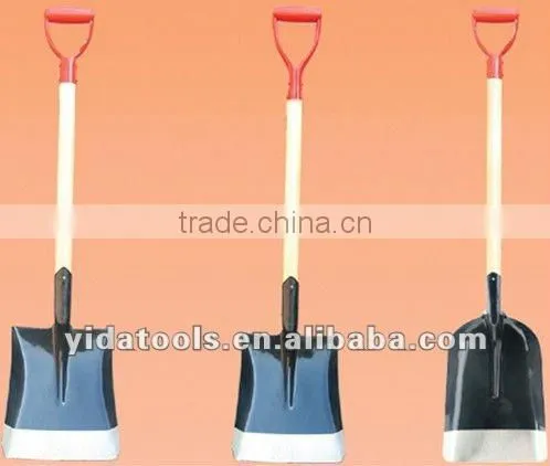 square point shovel with D wood handle