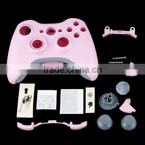 Pink Wireless Controller Full Shell Case for XBOX 360