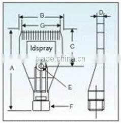 Washer spray cleaning air nozzle with 1/4" female thread size