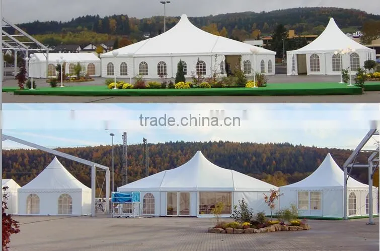 Windproof temporary fabric tent structures for events