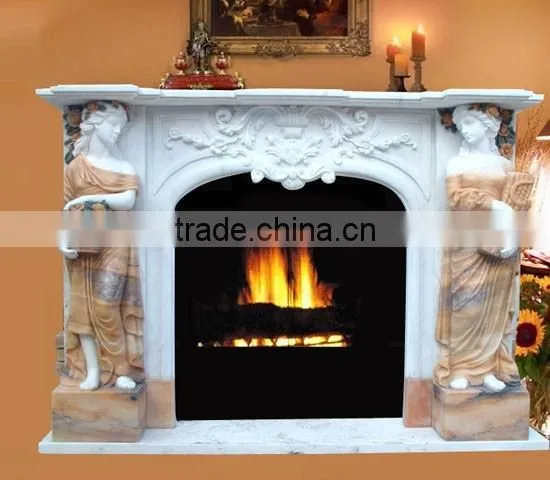 Western style carving marble fireplace