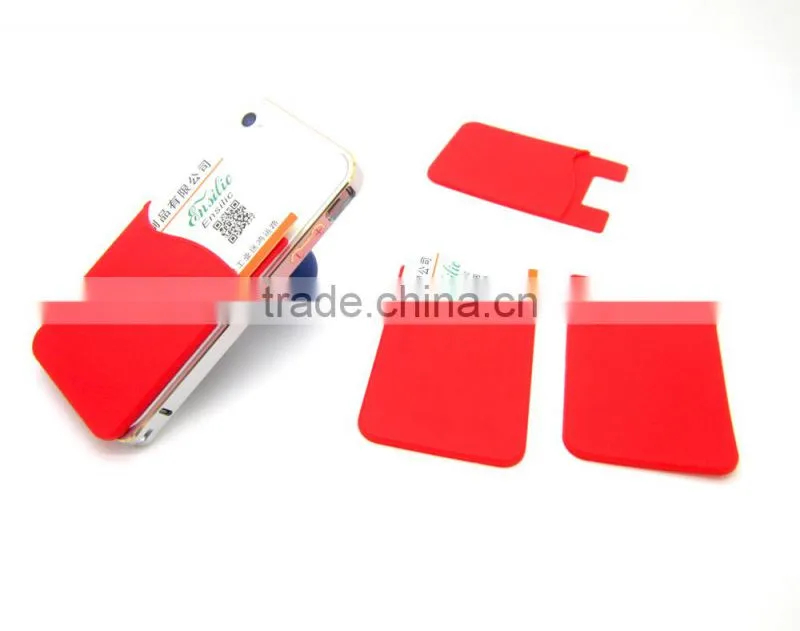 Change colorl Silicone wallet with cell phone pocket 3M Adhesive