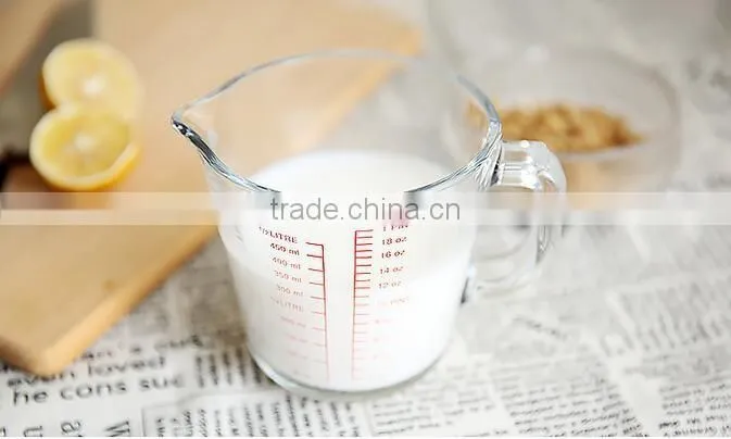 New glass measuring cup Embossed glass measuring cup