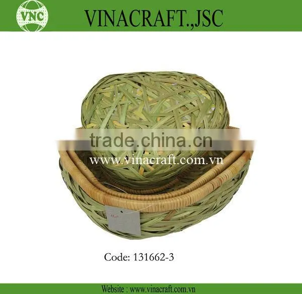 wholesale natural bamboo baskets with handle