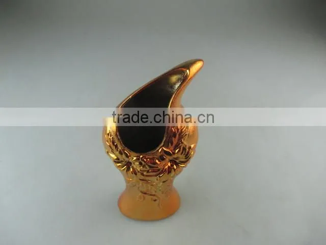 golden color vase,mordern design ceramic vase,porcelain vase,embossment