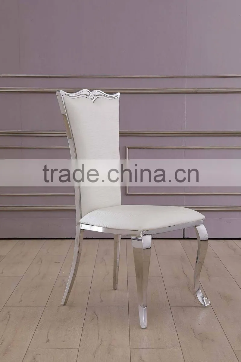 Golden brushed stainless steel hotel banquet chair dining room chair