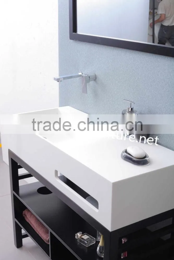 One shape bathroom double sink basin