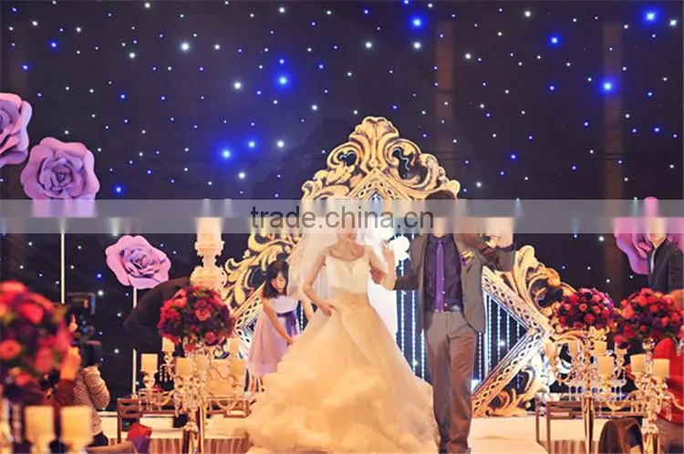 Black/white led star curtain for romantic wedding decoration