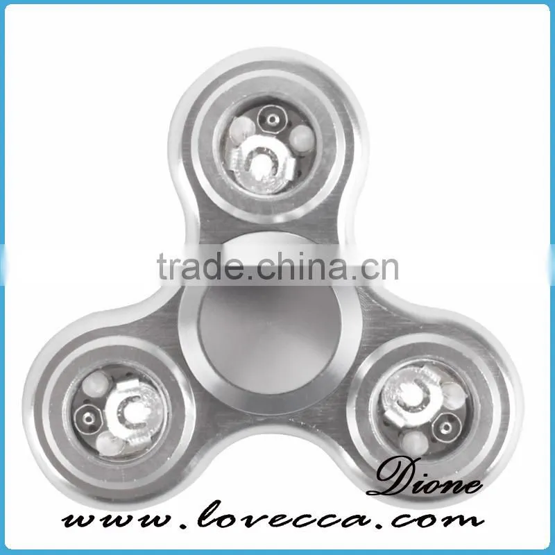 Whoesale LED design metal Alloy gyro hand toy crazy finger fidget spinner
