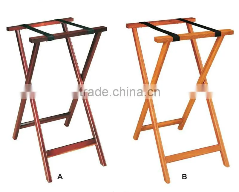 Solid wood hotel luggage rack folding luggage rack