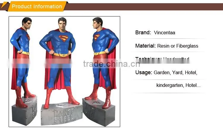 outdoor garden decoration resin craft life size superman statue