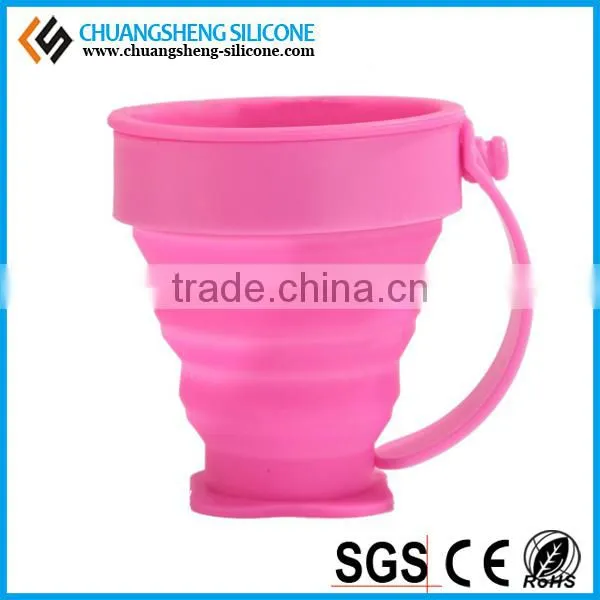 2016 New fashion portable cups, foldable bathroom silicone cup, folding cup