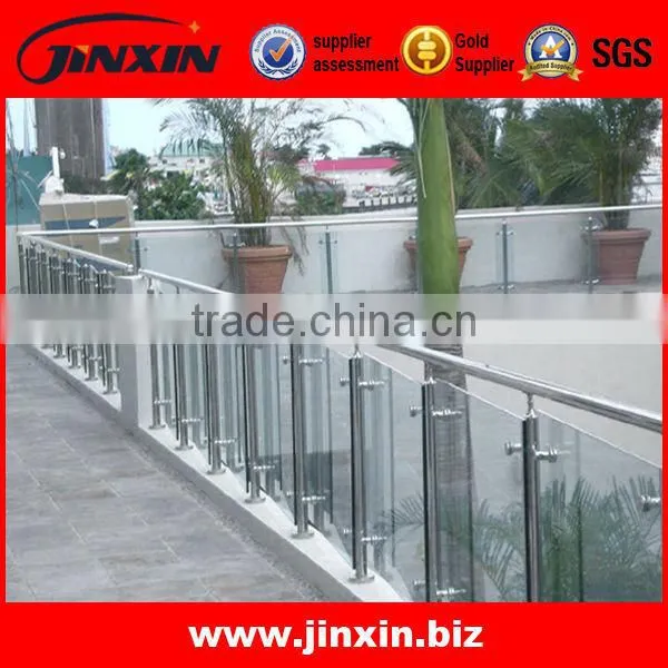 Stainless steel balustrades handrails and wood balcony balustrade