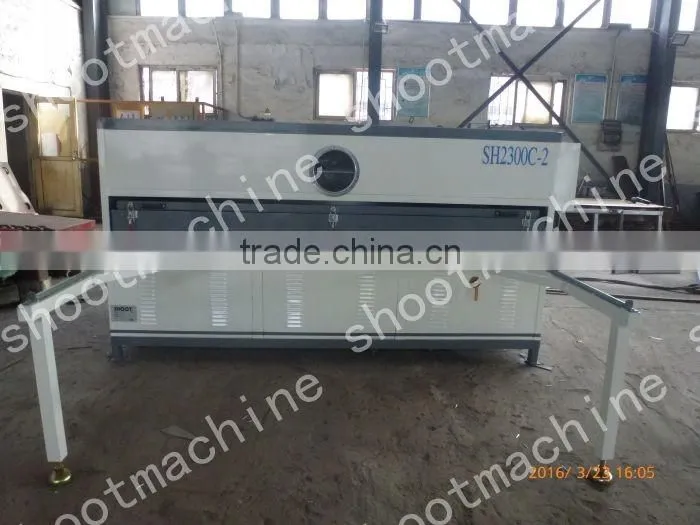 Vacuum Membrane Press SH2300C-2 with Overall dimensions 2750x2650x1550mm and Worktable size 2300x1100mm